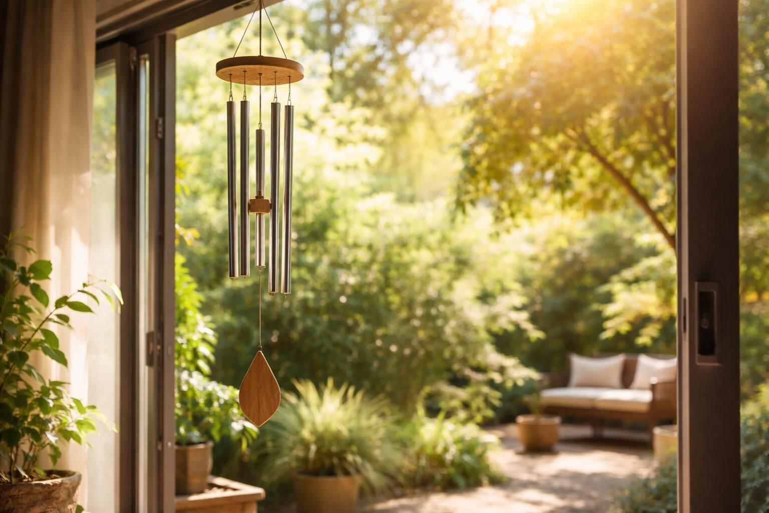 metal wind chime 6 rods feng shui
