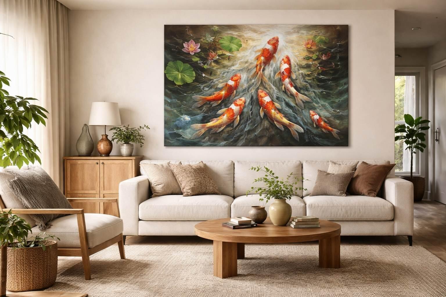 feng shui koi fish living room